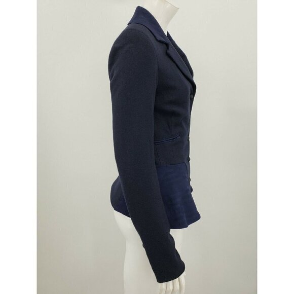 Cosa Nostra By Jeffrey Sebelia Womens Blazer Size Small Navy Blue Fitted Jacket - Picture 3 of 7